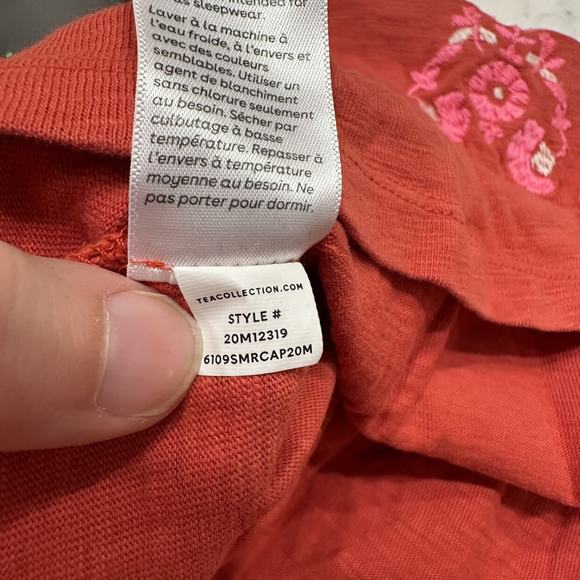 Tea Collection Orange Embroidered Pink Floral Dress - Picture 6 of 9